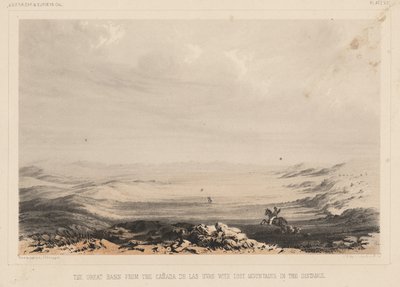 Het Grote Bekken vanaf de Canada de las Uvas met de Verloren Bergen in de Verte, litho door A. Hoen und Co., 1855 door Charles Koppel